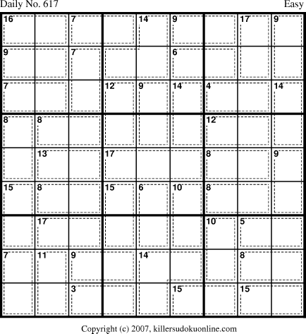 Killer Sudoku for 9/3/2007
