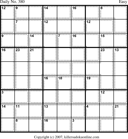 Killer Sudoku for 1/9/2007