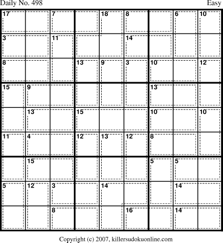 Killer Sudoku for 5/7/2007