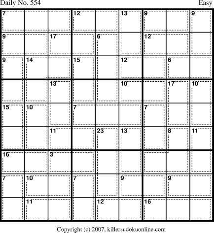 Killer Sudoku for 7/2/2007