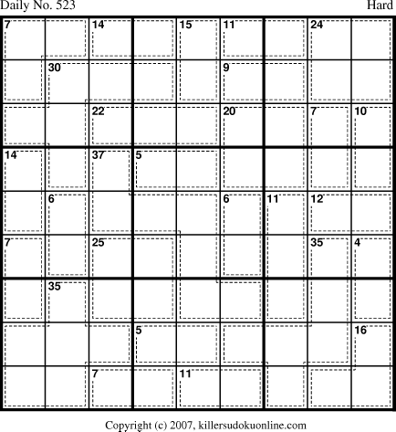 Killer Sudoku for 6/1/2007