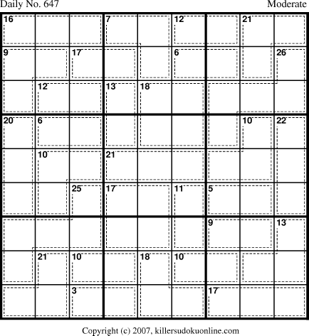 Killer Sudoku for 10/3/2007