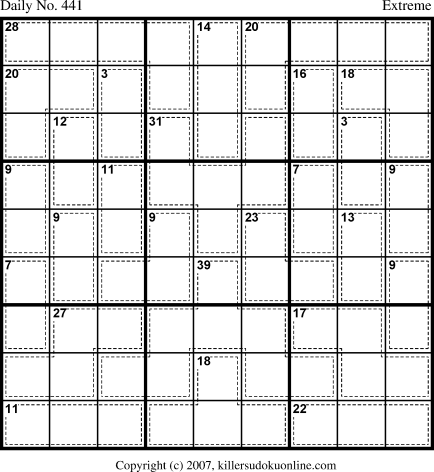 Killer Sudoku for 3/11/2007