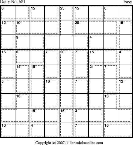 Killer Sudoku for 11/5/2007