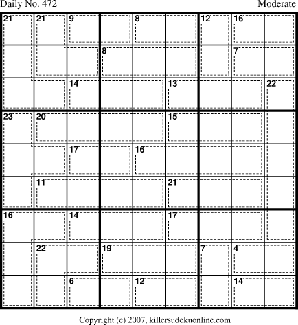 Killer Sudoku for 4/11/2007