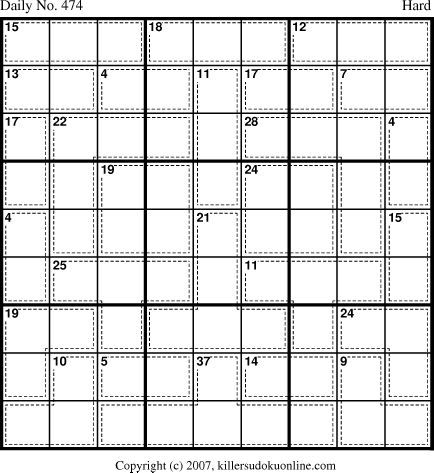 Killer Sudoku for 4/13/2007