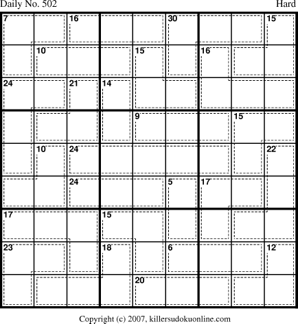 Killer Sudoku for 5/11/2007