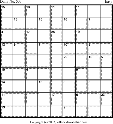 Killer Sudoku for 6/11/2007