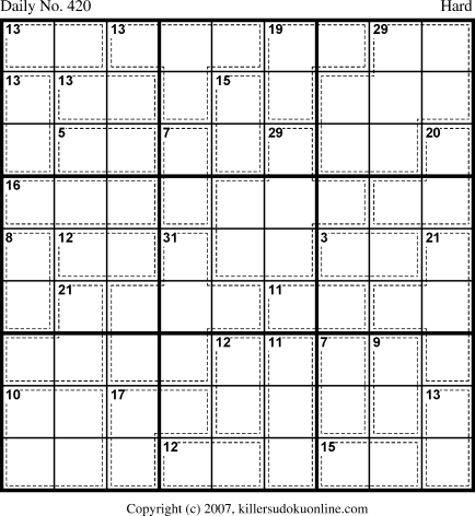 Killer Sudoku for 2/18/2007