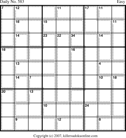 Killer Sudoku for 7/31/2007