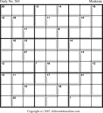 Killer Sudoku for 7/13/2007