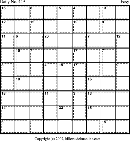 Killer Sudoku for 3/19/2007