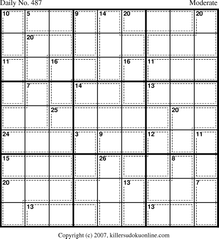 Killer Sudoku for 4/26/2007