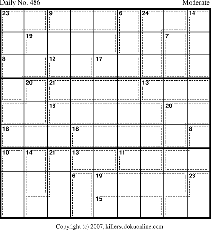 Killer Sudoku for 4/25/2007