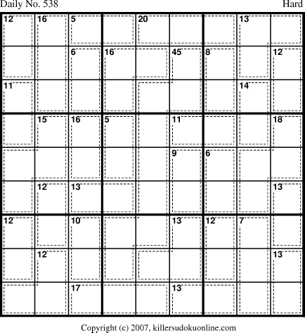 Killer Sudoku for 6/16/2007