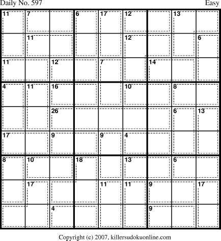 Killer Sudoku for 8/14/2007