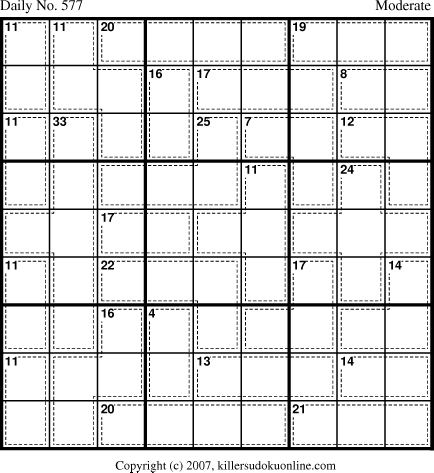 Killer Sudoku for 7/25/2007