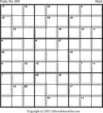 Killer Sudoku for 8/26/2007
