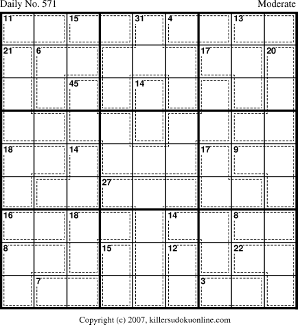 Killer Sudoku for 7/19/2007