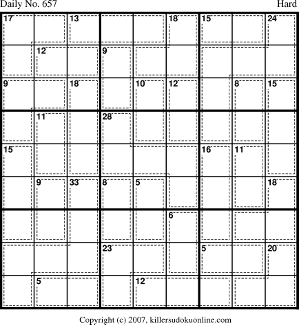 Killer Sudoku for 10/13/2007