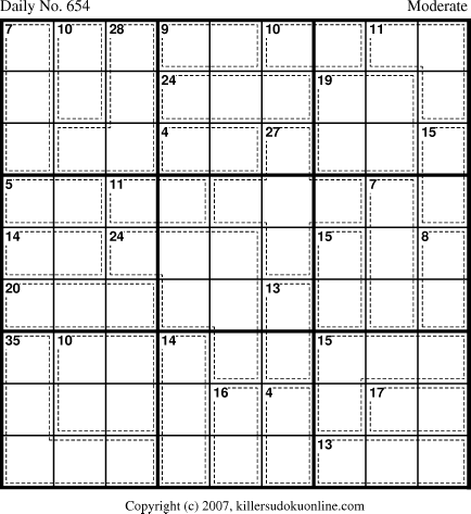 Killer Sudoku for 10/10/2007
