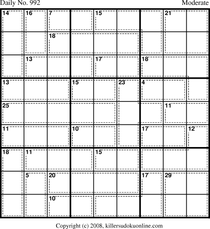 Killer Sudoku for 9/11/2008