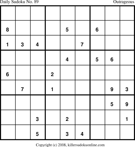 Killer Sudoku for 6/6/2008