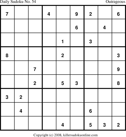 Killer Sudoku for 5/2/2008