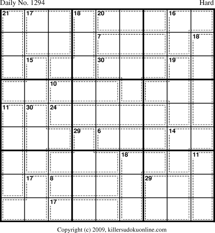 Killer Sudoku for 7/9/2009