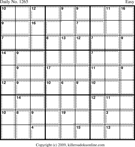 Killer Sudoku for 6/10/2009
