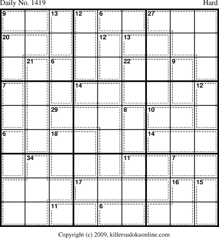 Killer Sudoku for 11/6/2009