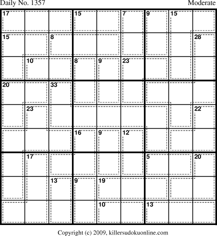 Killer Sudoku for 9/10/2009