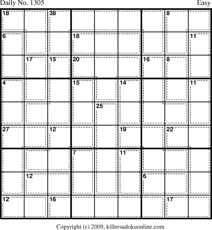 Killer Sudoku for 7/20/2009