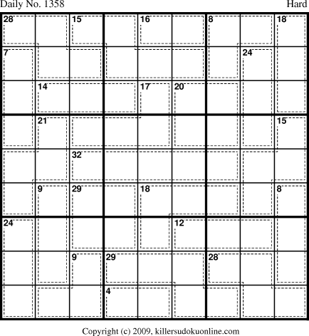 Killer Sudoku for 9/11/2009