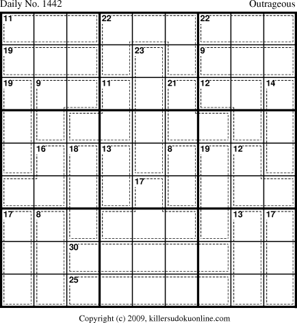 Killer Sudoku for 11/29/2009