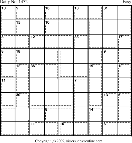 Killer Sudoku for 12/29/2009