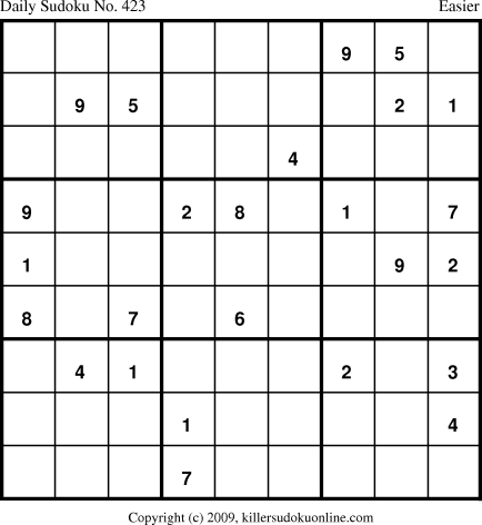 Killer Sudoku for 5/5/2009
