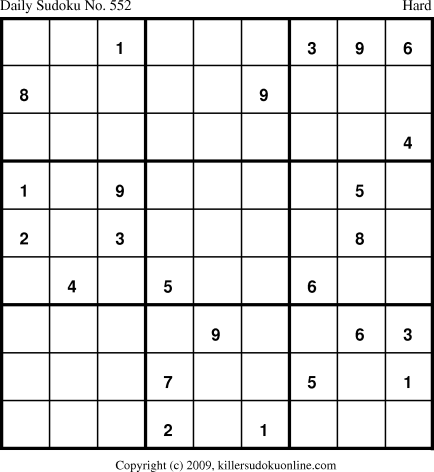 Killer Sudoku for 9/11/2009