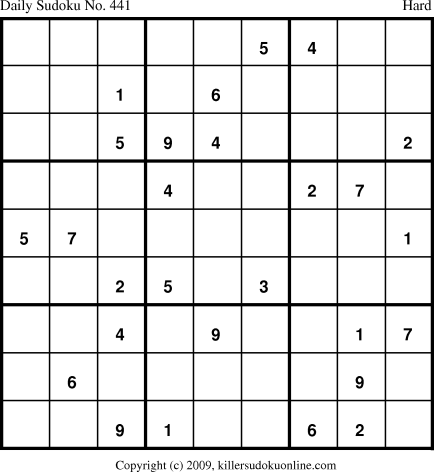 Killer Sudoku for 5/23/2009