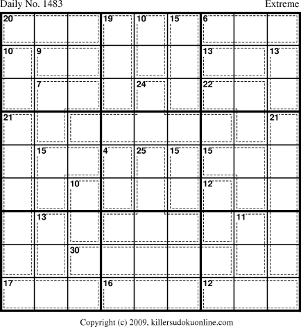 Killer Sudoku for 1/9/2010