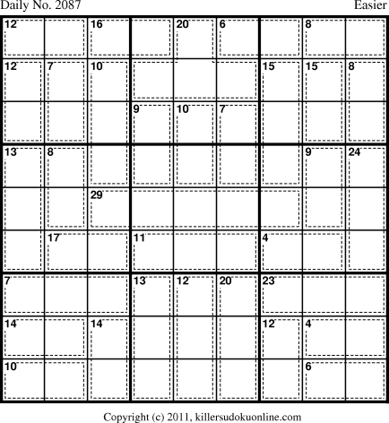 Killer Sudoku for 9/5/2011