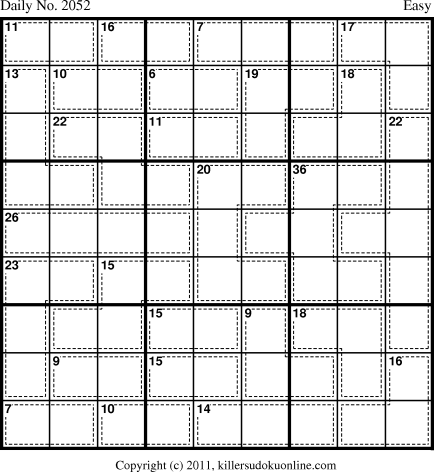 Killer Sudoku for 8/1/2011