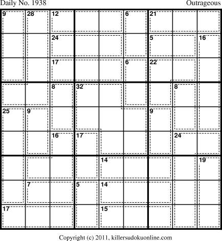Killer Sudoku for 4/9/2011