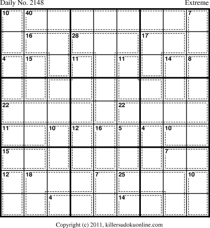 Killer Sudoku for 11/5/2011