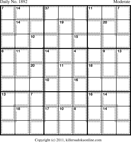 Killer Sudoku for 2/22/2011