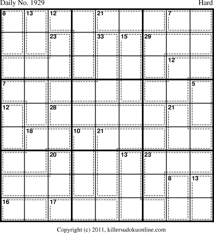Killer Sudoku for 3/31/2011