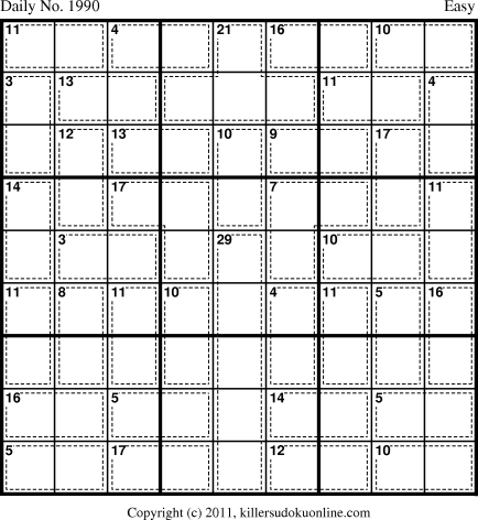 Killer Sudoku for 5/31/2011