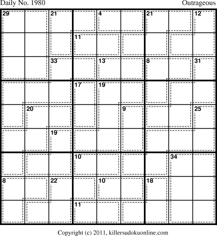 Killer Sudoku for 5/21/2011