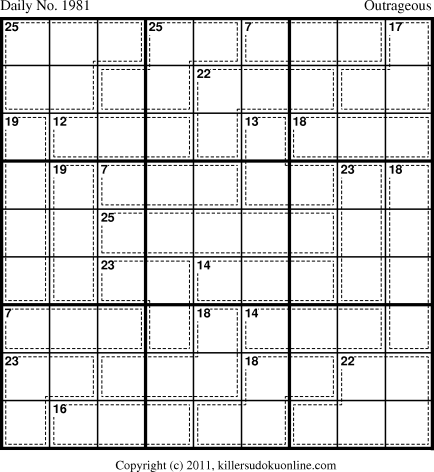 Killer Sudoku for 5/22/2011