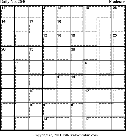 Killer Sudoku for 7/20/2011